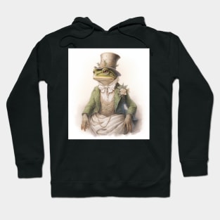 Storybook Illustration Frog Anthropomorphic Animals Portrait Hoodie